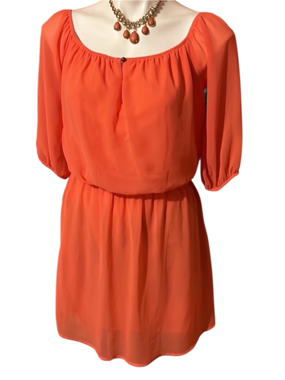 Coral Mid Lenght Dress